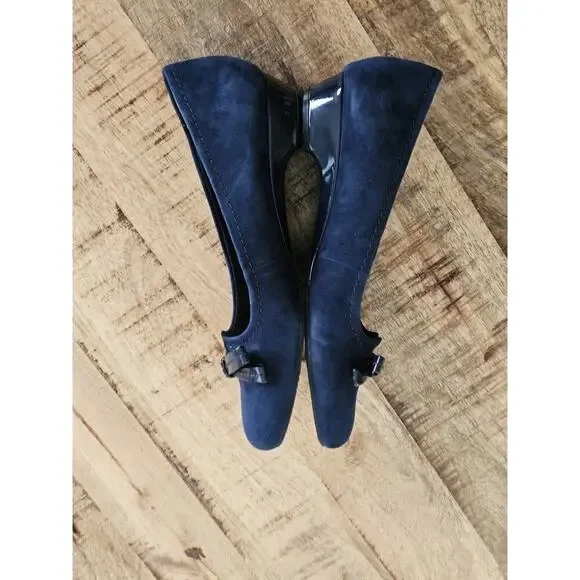 Ros Hommerson Leather Tulane Classic Slip On Shoe Women's Size 8.5 SS Navy - Picture 6 of 10